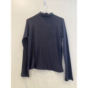 Mersea Mer  Sea Women's Medium Gray Turtleneck Ribbed Knit Sweater Pullover